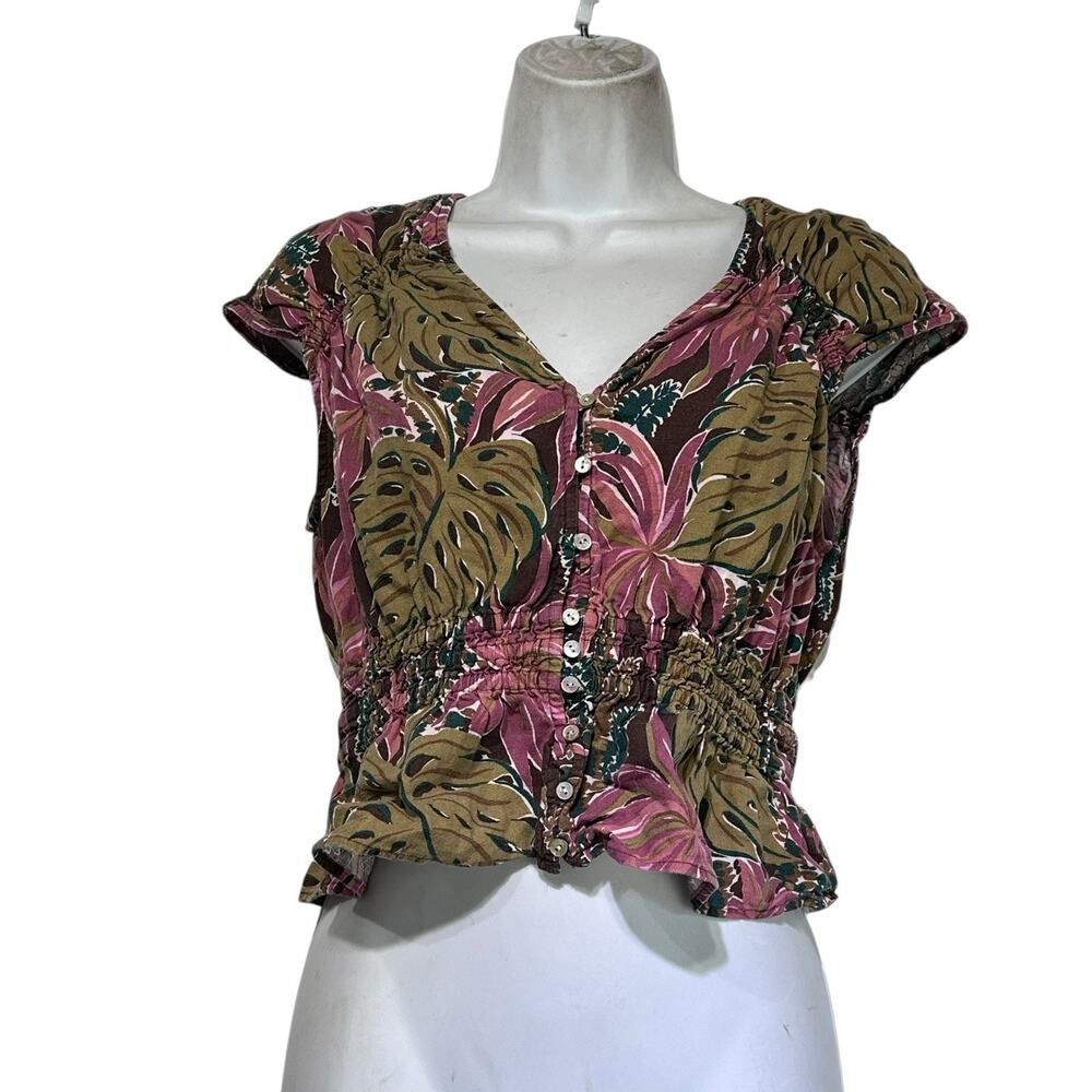 Madewell Floral Blouse Top Peasant Bohemian Cottagecore Lightweight Shirt Size S